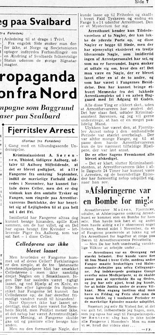 1947_06_17 (2) Fjerritslev arrest tømt for fanger - Aalborg Amtstidende